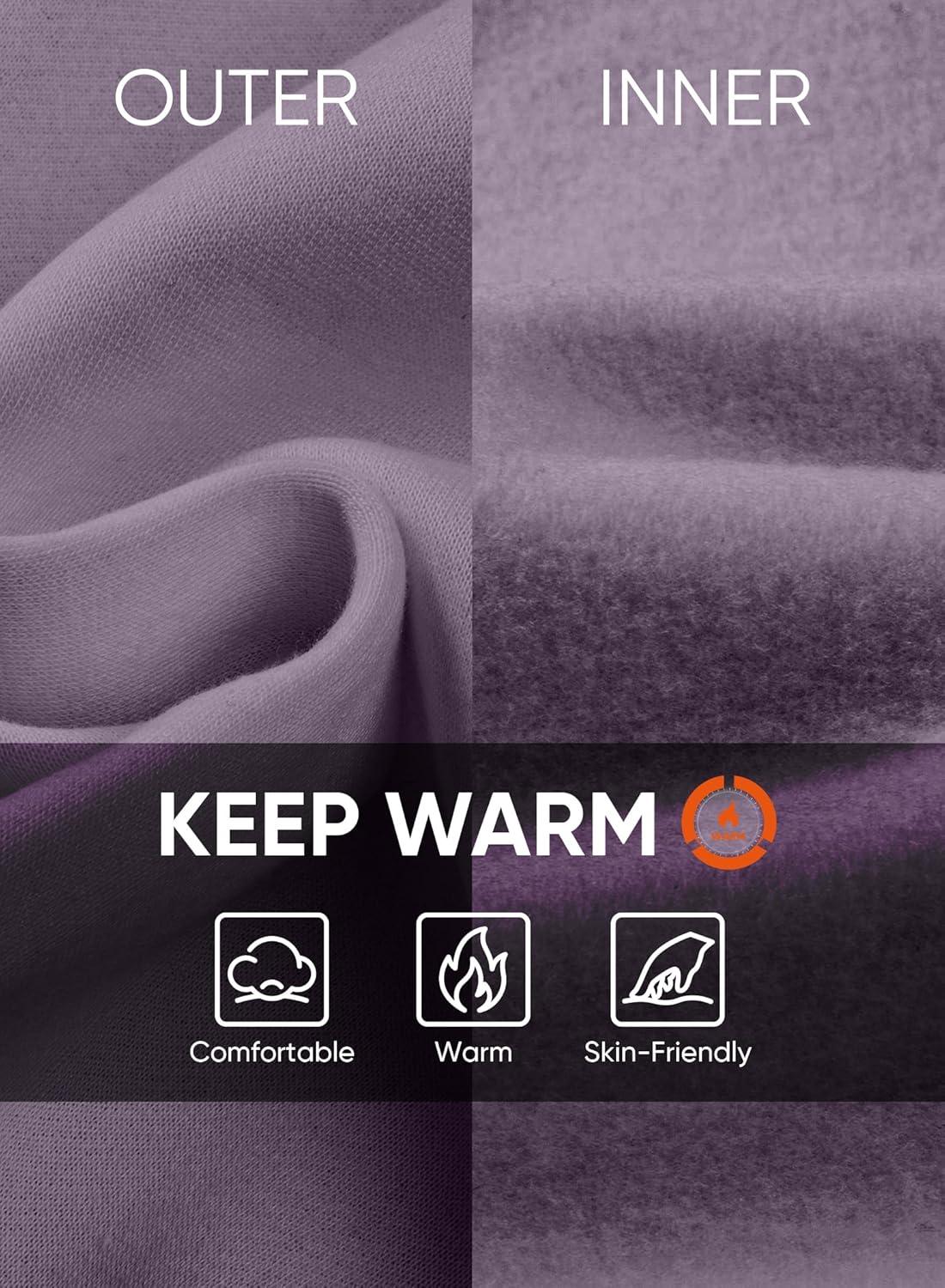 imageJMIERR Mens Fleece Quarter Zip Pullover Sweater Casual Cotton Fall Winter Family Outfit Warm Mock Neck with PocketsB Purple