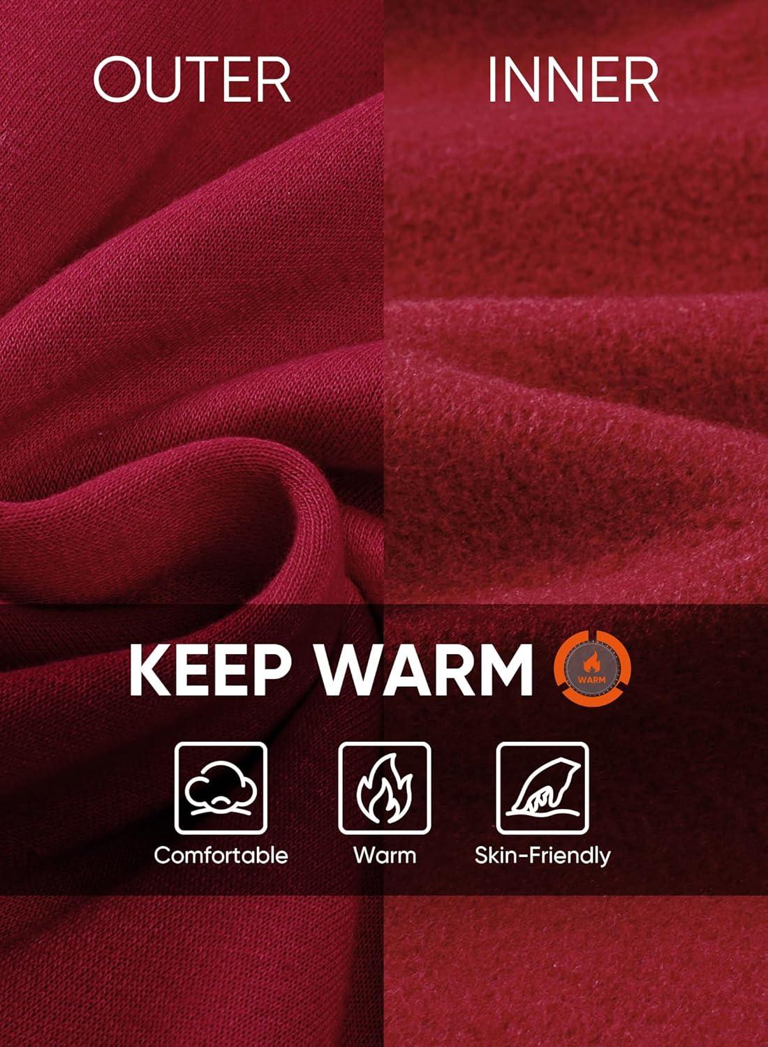 imageJMIERR Mens Fleece Quarter Zip Pullover Sweater Casual Cotton Fall Winter Family Outfit Warm Mock Neck with PocketsB Red