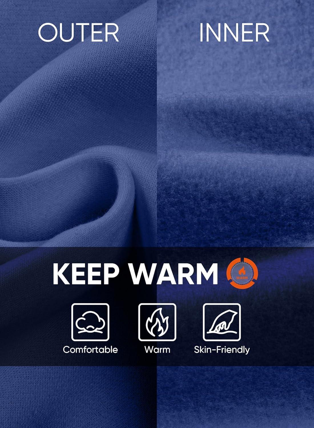 imageJMIERR Mens Fleece Quarter Zip Pullover Sweater Casual Cotton Fall Winter Family Outfit Warm Mock Neck with PocketsC Blue 01