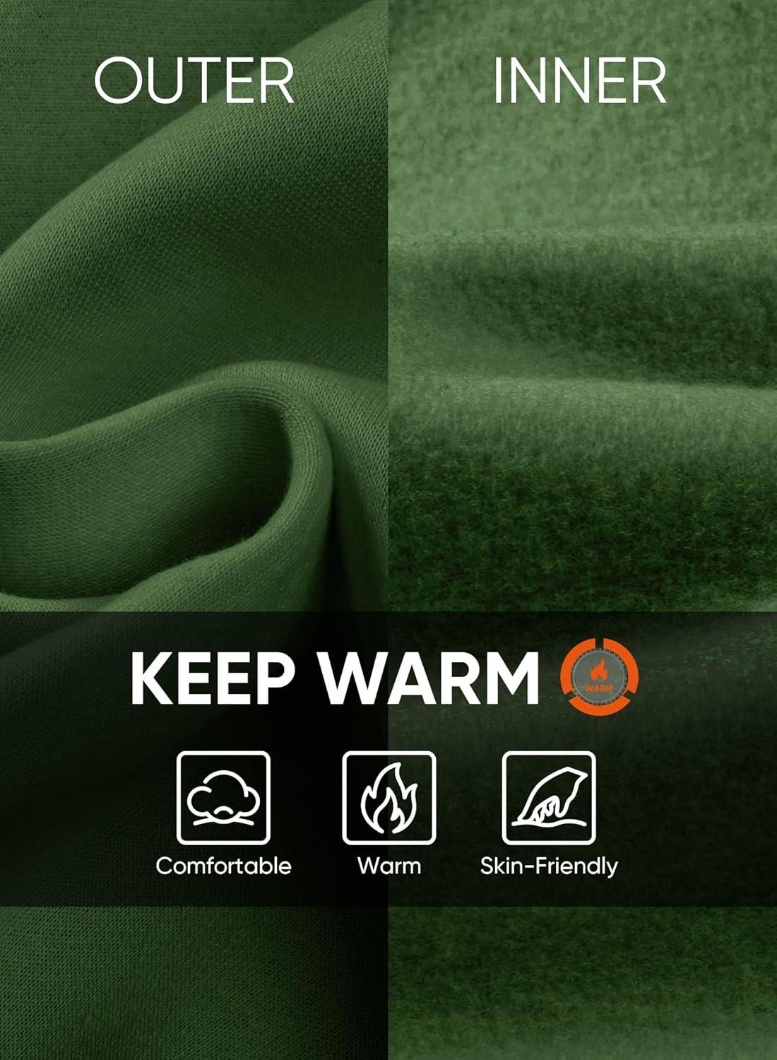 imageJMIERR Mens Fleece Quarter Zip Pullover Sweater Casual Cotton Fall Winter Family Outfit Warm Mock Neck with PocketsC Green