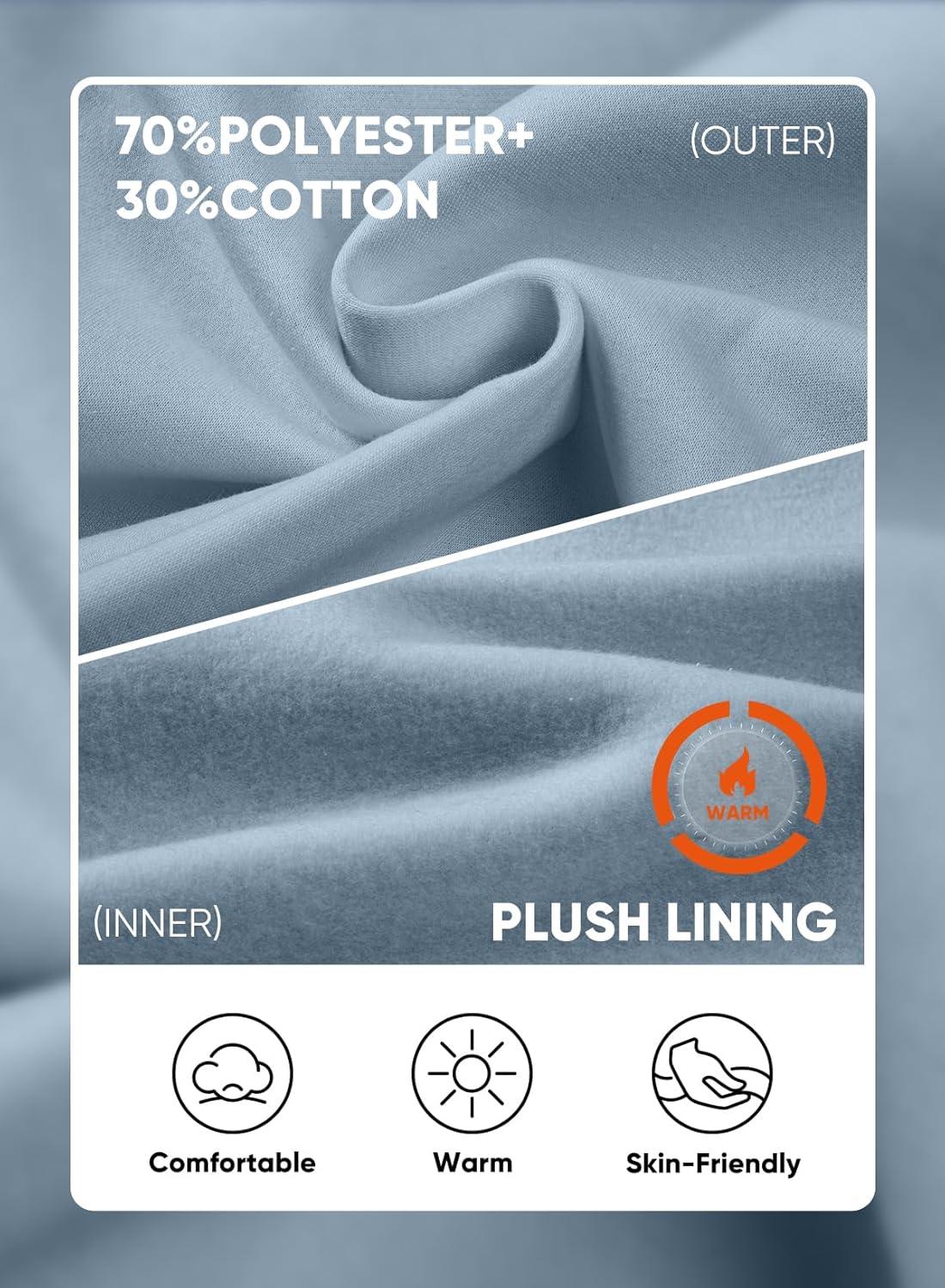 imageJMIERR Mens Fleece Quarter Zip Pullover Sweater Casual Cotton Fall Winter Family Outfit Warm Mock Neck with PocketsC Light Blue