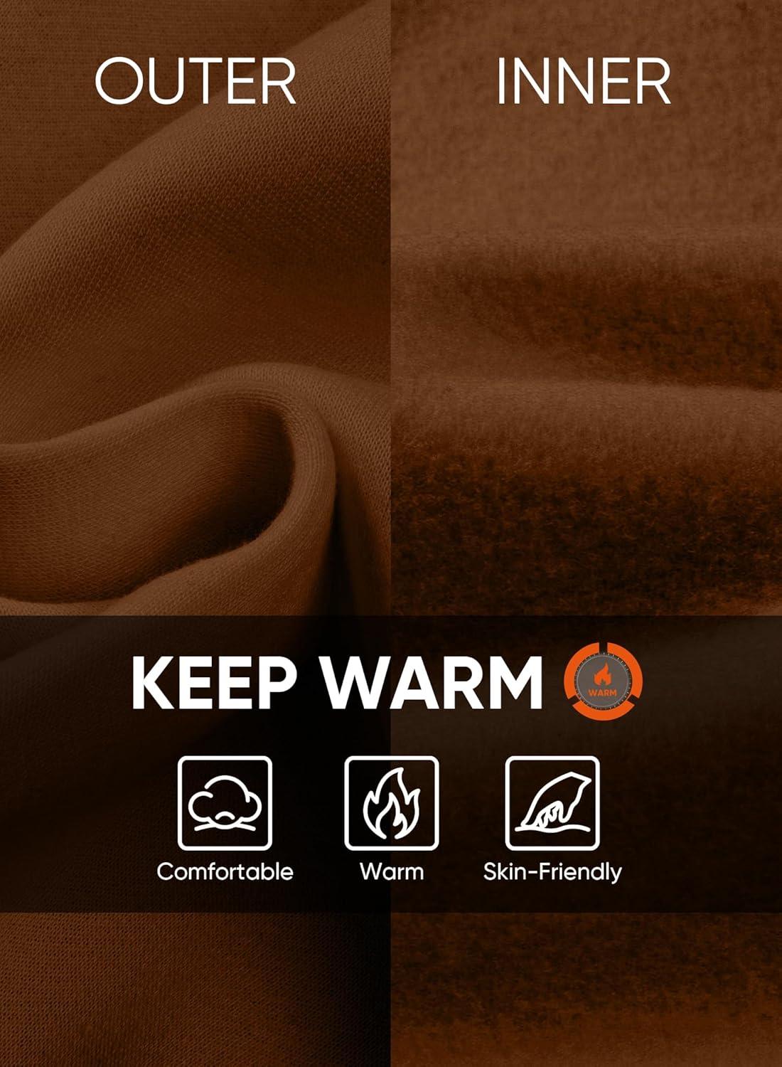 imageJMIERR Mens Fleece Quarter Zip Pullover Sweater Casual Cotton Fall Winter Family Outfit Warm Mock Neck with PocketsD Brown