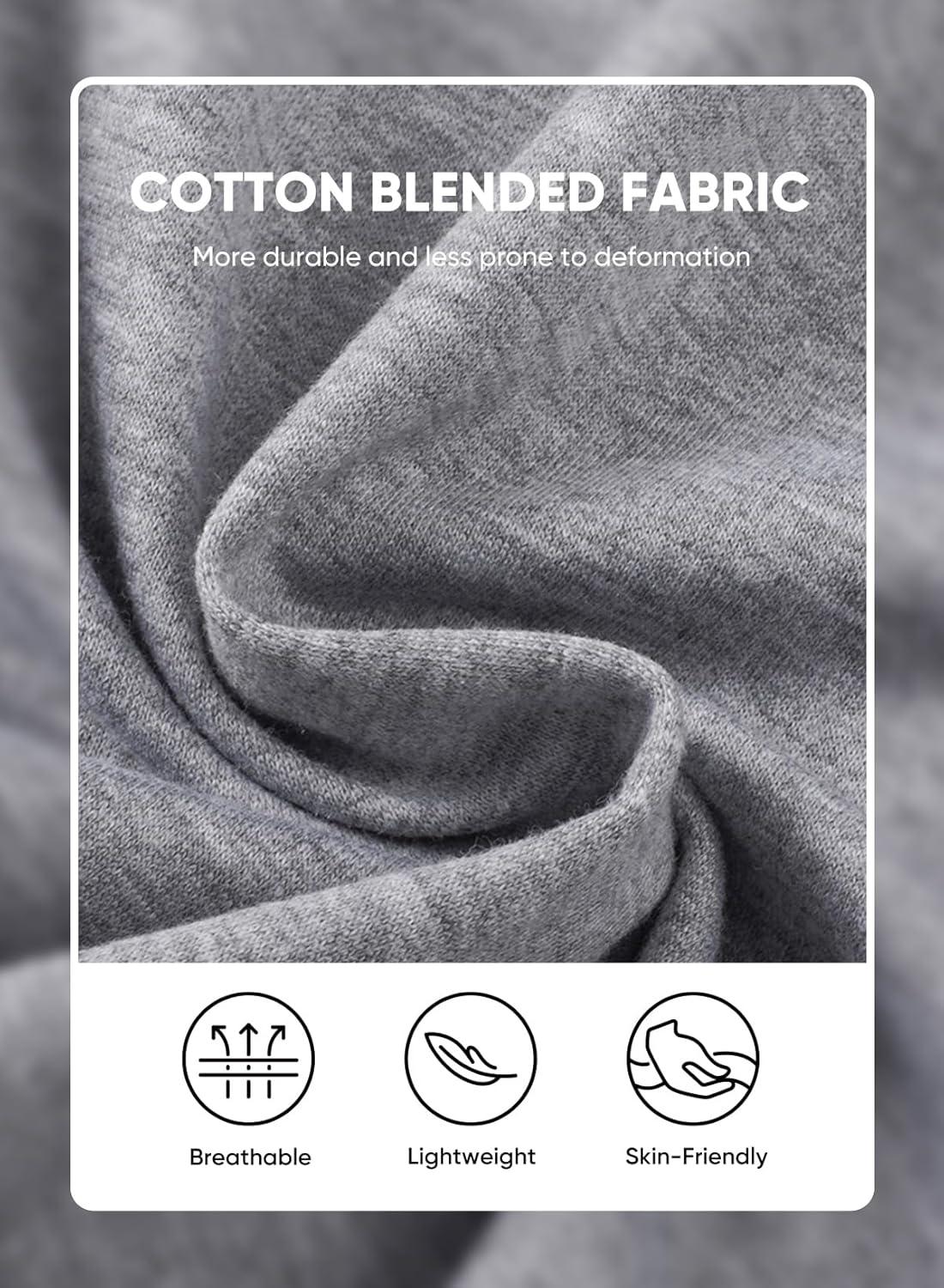 imageJMIERR Mens Gym Shorts Cotton 7quot Running Comfy Workout Shorts Zipper Pocket Sweat ShortsC Grey