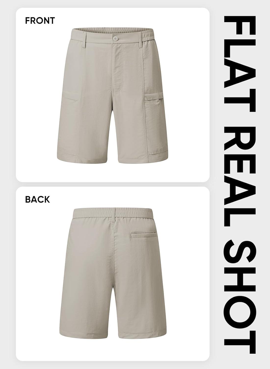 imageJMIERR Mens Hiking Cargo Shorts Casual Stretch Water Resistant QuickDry Lightweight Shorts Mens Golf Shorts with 5 PocketsApricot