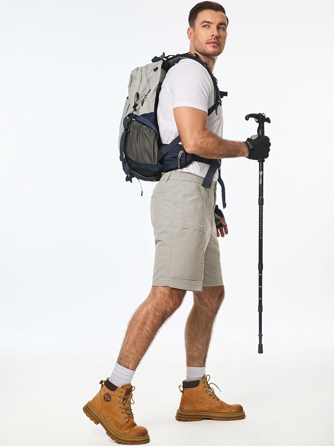 imageJMIERR Mens Hiking Cargo Shorts Casual Stretch Water Resistant QuickDry Lightweight Shorts Mens Golf Shorts with 5 PocketsApricot