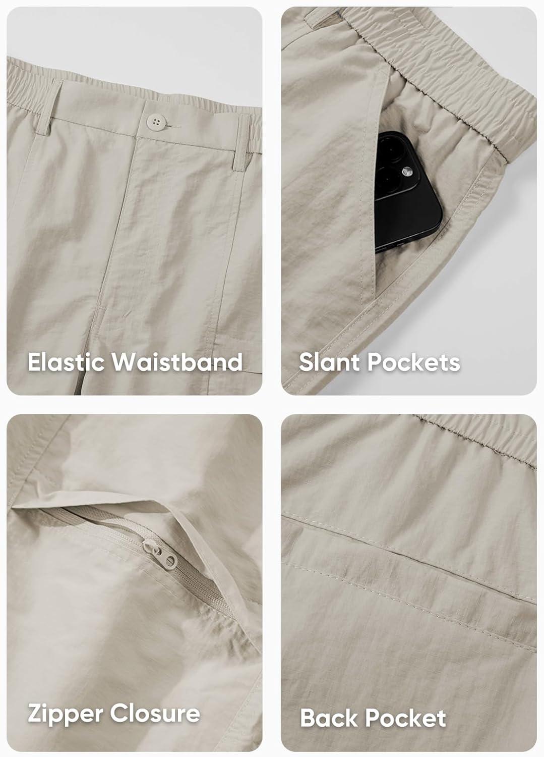 imageJMIERR Mens Hiking Cargo Shorts Casual Stretch Water Resistant QuickDry Lightweight Shorts Mens Golf Shorts with 5 PocketsApricot