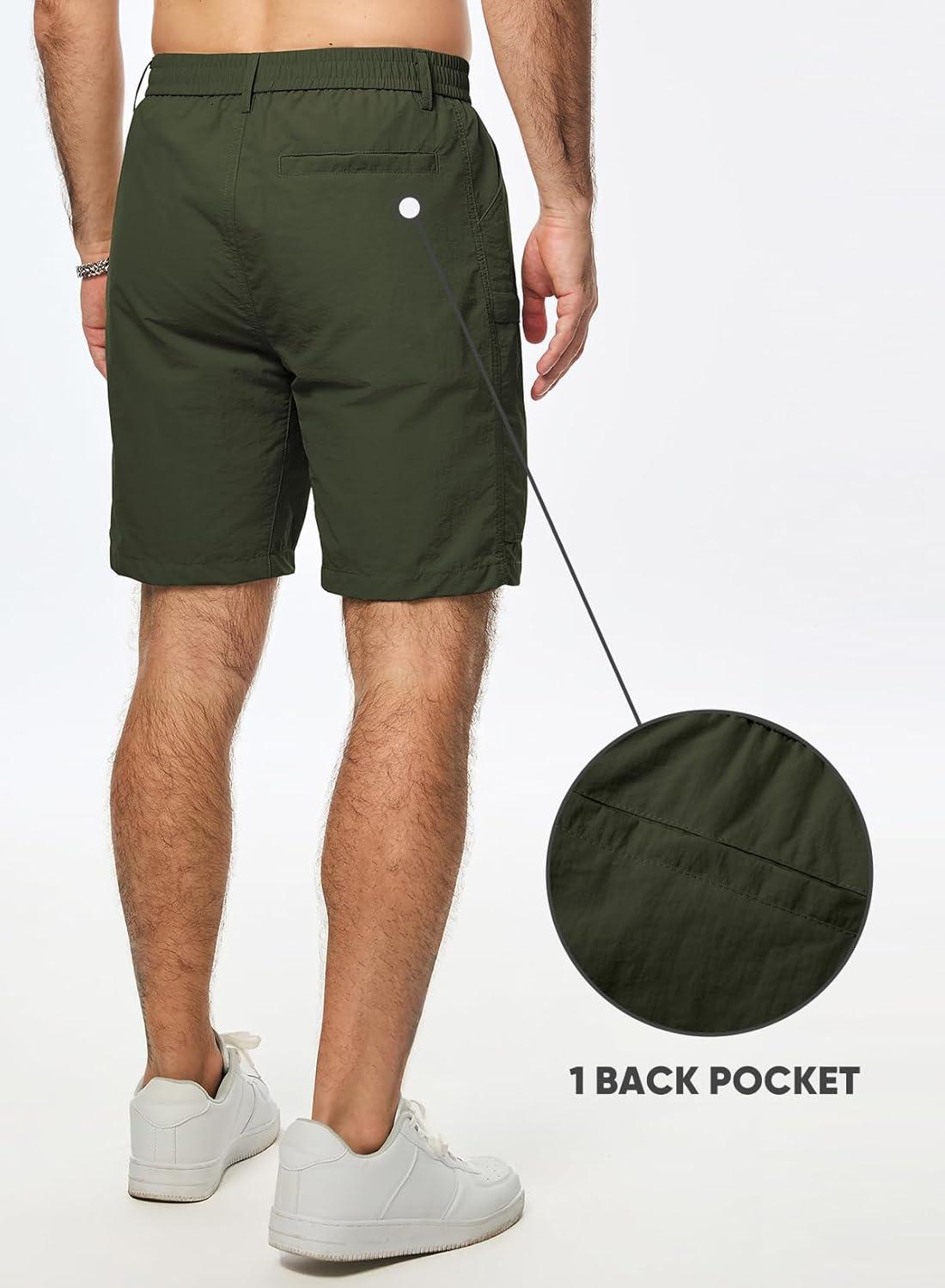 imageJMIERR Mens Hiking Cargo Shorts Casual Stretch Water Resistant QuickDry Lightweight Shorts Mens Golf Shorts with 5 PocketsFour Leaf Clover