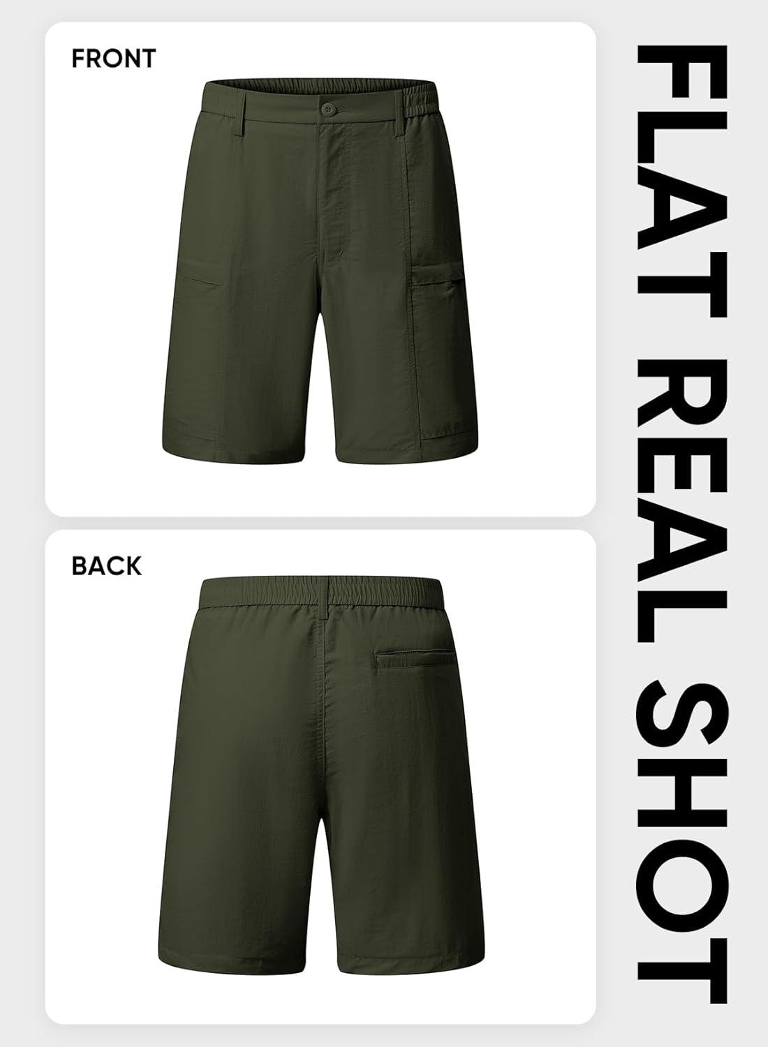 imageJMIERR Mens Hiking Cargo Shorts Casual Stretch Water Resistant QuickDry Lightweight Shorts Mens Golf Shorts with 5 PocketsFour Leaf Clover