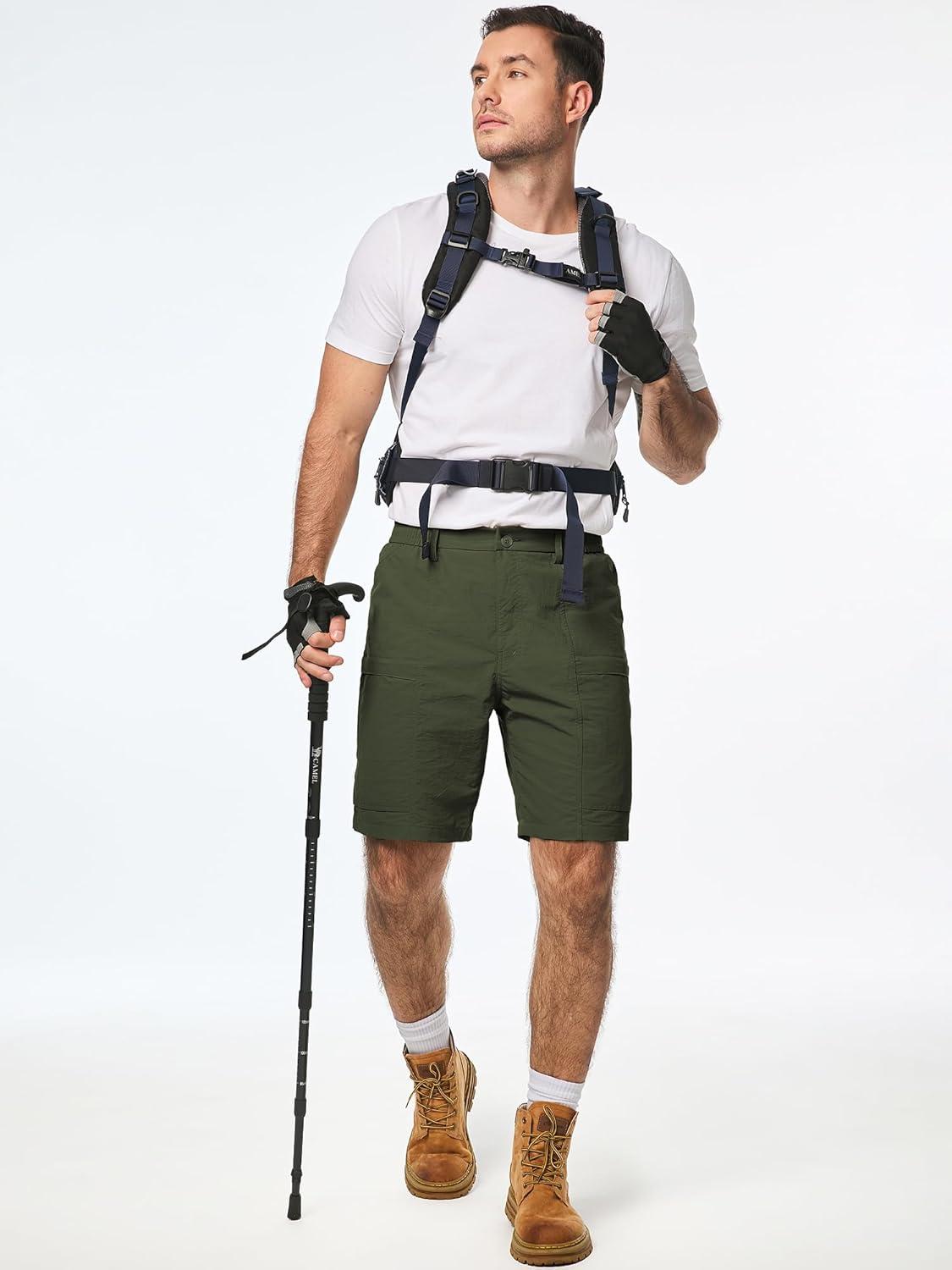 imageJMIERR Mens Hiking Cargo Shorts Casual Stretch Water Resistant QuickDry Lightweight Shorts Mens Golf Shorts with 5 PocketsFour Leaf Clover