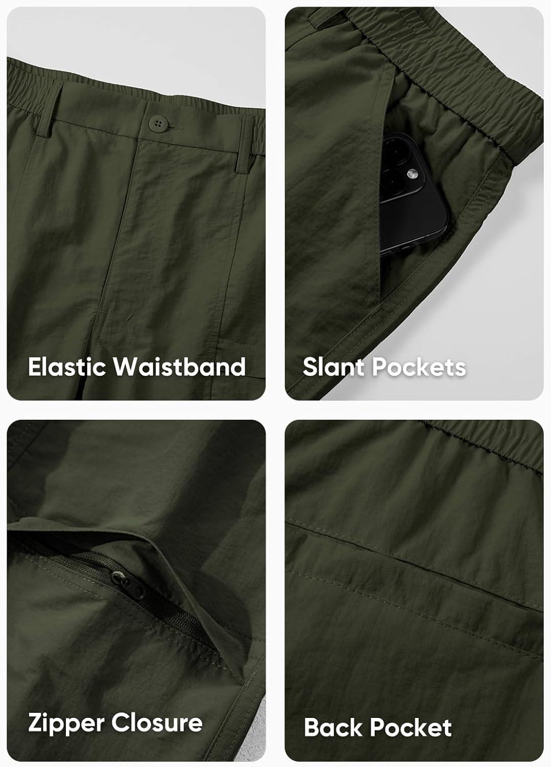 imageJMIERR Mens Hiking Cargo Shorts Casual Stretch Water Resistant QuickDry Lightweight Shorts Mens Golf Shorts with 5 PocketsFour Leaf Clover