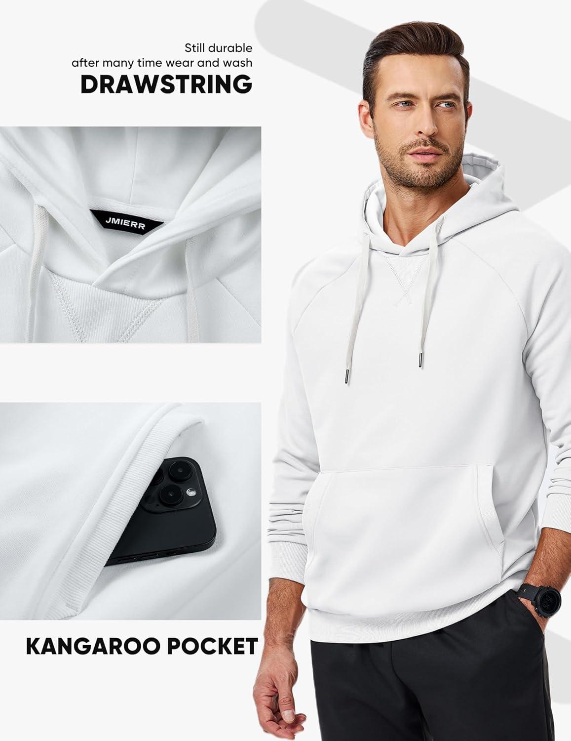 imageJMIERR Mens Hoodies Sweatshirt Casual Ribbed Vstitch Neckline Solid Drawstring Pullover Sweatshirts 2025 Fall FasionBurgundy