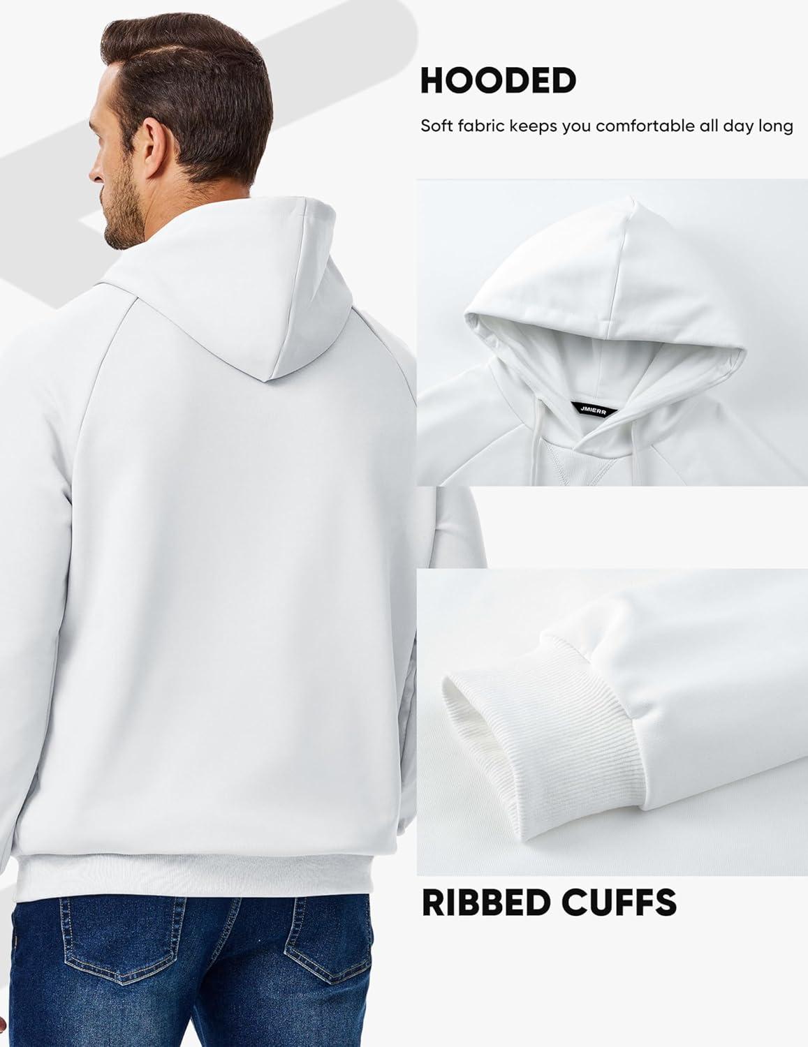 imageJMIERR Mens Hoodies Sweatshirt Casual Ribbed Vstitch Neckline Solid Drawstring Pullover Sweatshirts 2025 Fall FasionBurgundy