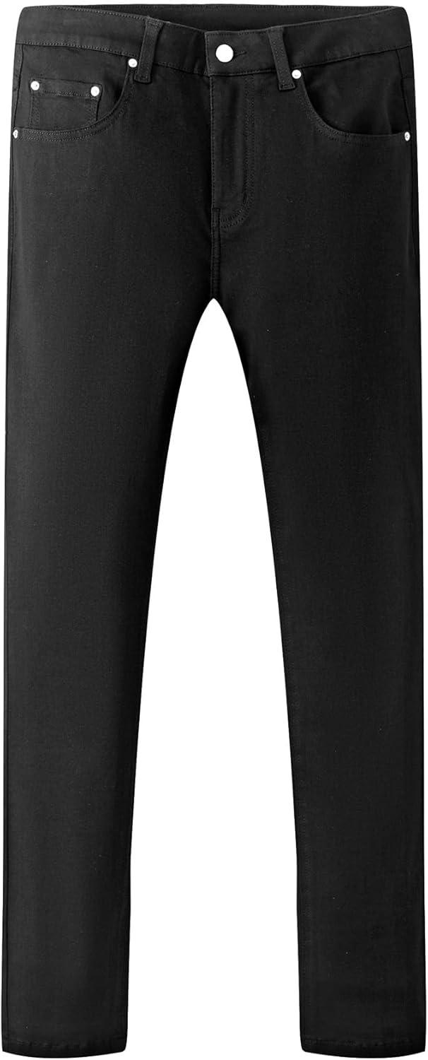 imageJMIERR Mens Jeans Regular Fit Straight Stretch Classic Casual Denim PantsBlack