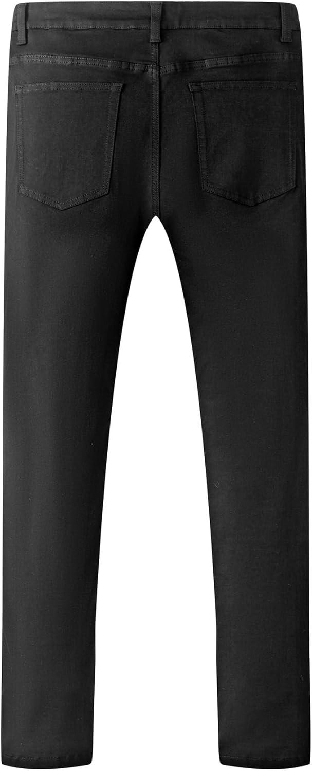 imageJMIERR Mens Jeans Regular Fit Straight Stretch Classic Casual Denim PantsBlack