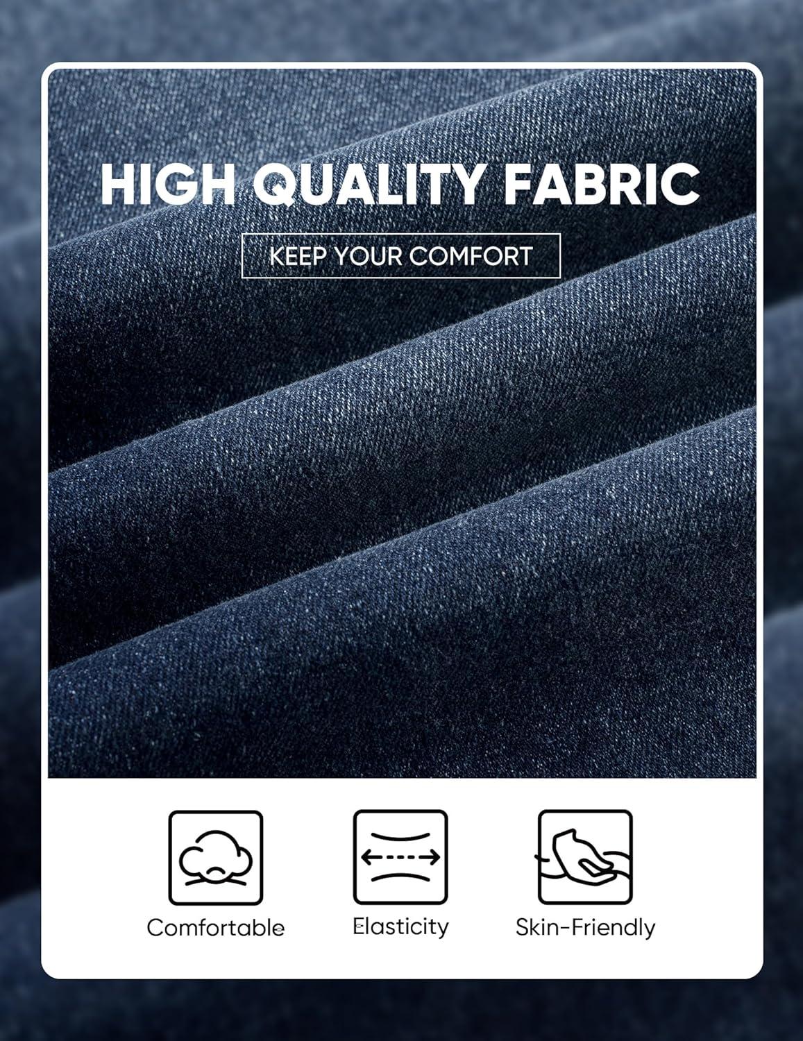 imageJMIERR Mens Jeans Regular Fit Straight Stretch Classic Casual Denim PantsDirty Blue