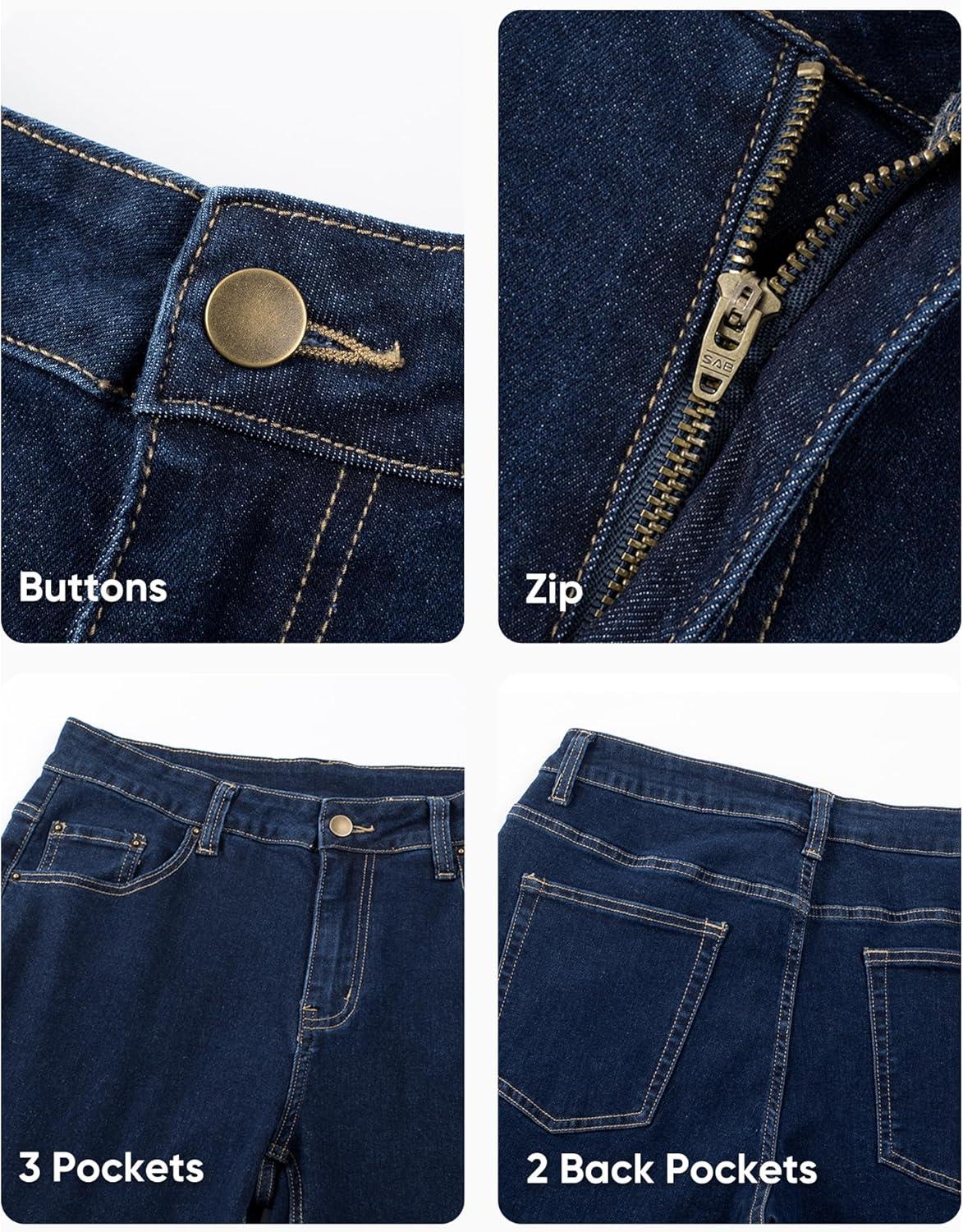 imageJMIERR Mens Jeans Regular Fit Straight Stretch Classic Casual Denim PantsDirty Blue