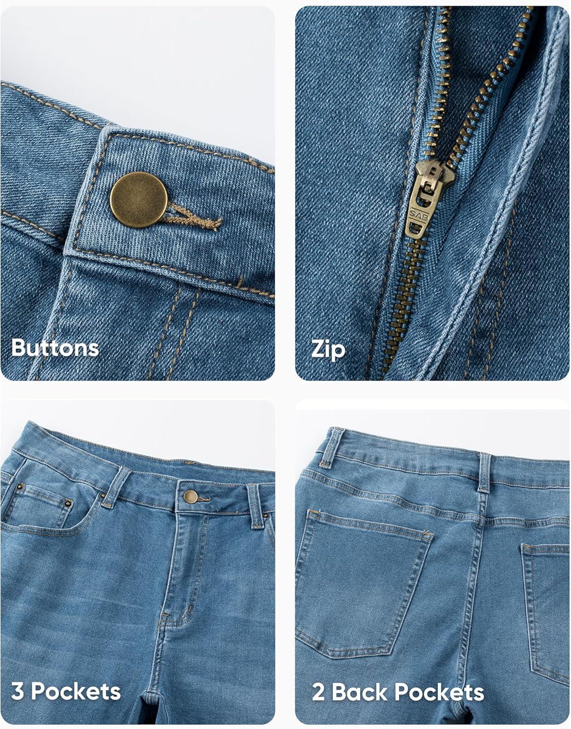 imageJMIERR Mens Jeans Regular Fit Straight Stretch Classic Casual Denim PantsDusk Blue