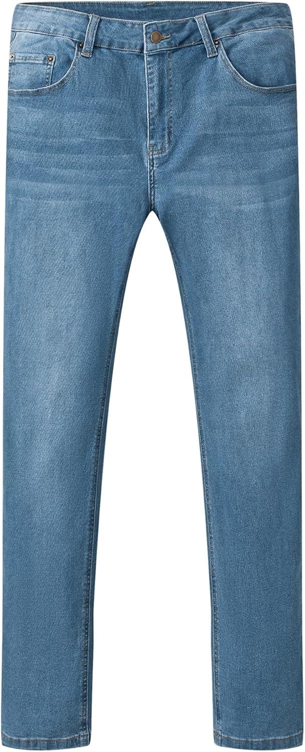 imageJMIERR Mens Jeans Regular Fit Straight Stretch Classic Casual Denim PantsDusk Blue