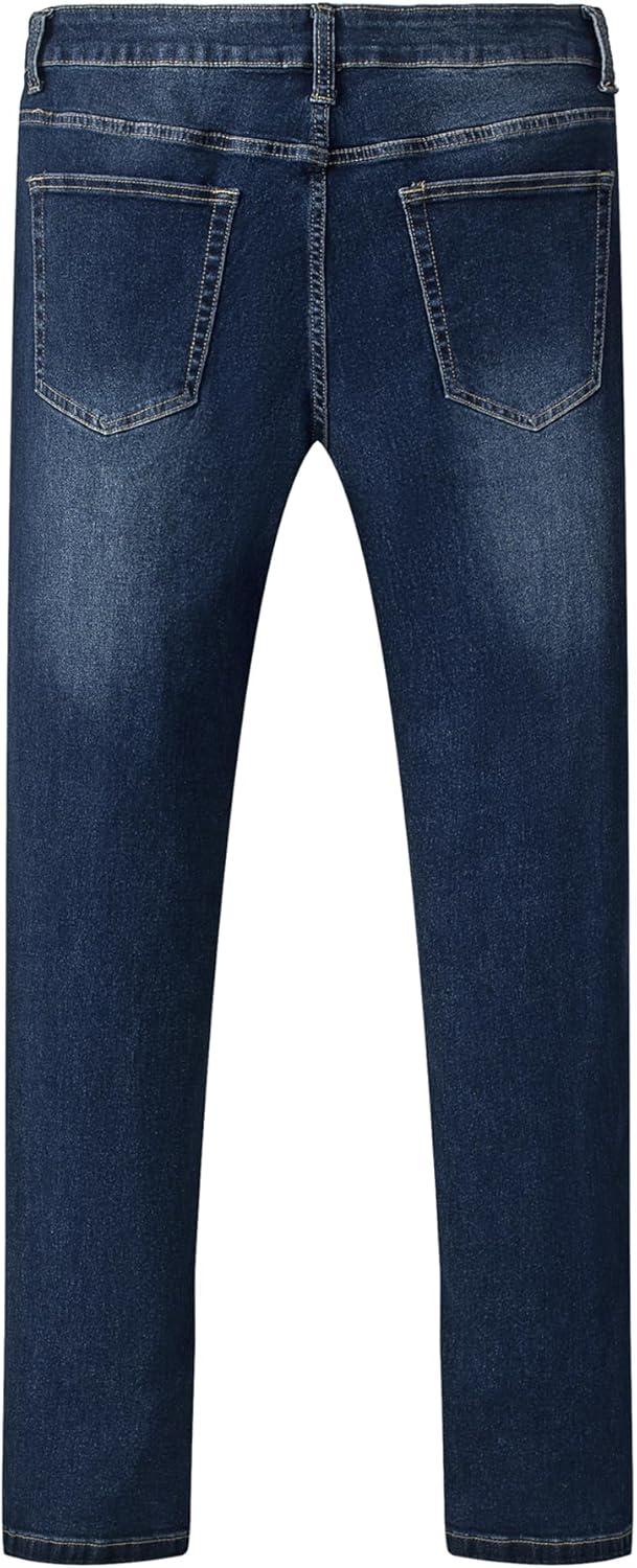 imageJMIERR Mens Jeans Regular Fit Straight Stretch Classic Casual Denim PantsSail Blue