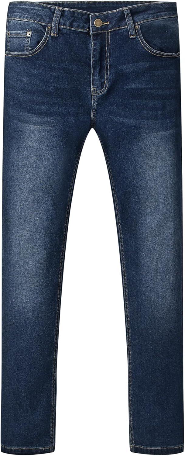 imageJMIERR Mens Jeans Regular Fit Straight Stretch Classic Casual Denim PantsSail Blue