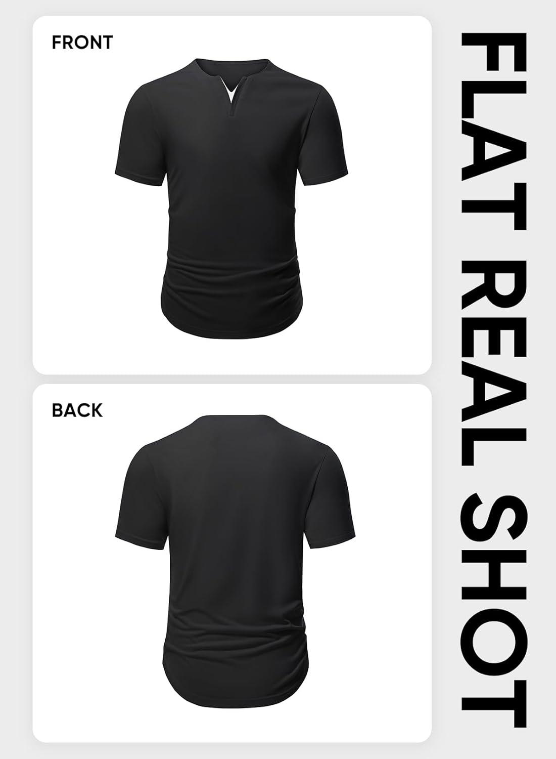 imageJMIERR Mens Muscle Slim T Shirts Summer V Neck Gym Shirt Casual Cotton Workout Athletic Longline Tees0 Black