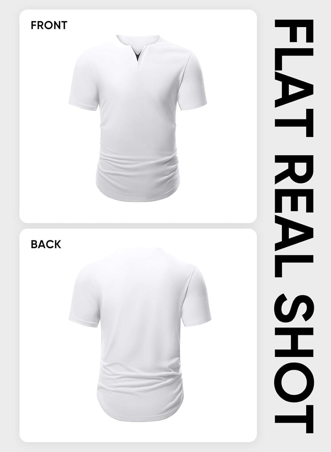 imageJMIERR Mens Muscle Slim T Shirts Summer V Neck Gym Shirt Casual Cotton Workout Athletic Longline Tees0 White