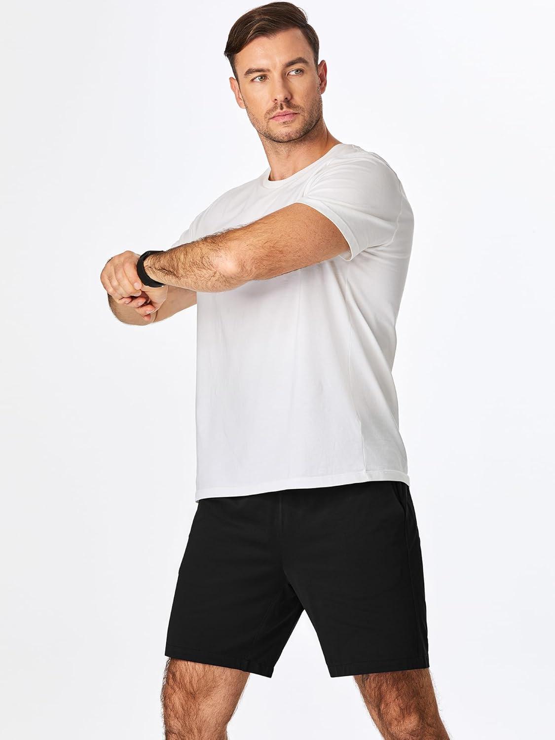 imageJMIERR Mens Running Shorts 7 Inch Lightweight Quick Dry Workout Summer Athletic Gym Shorts with Zipper PocketBlack