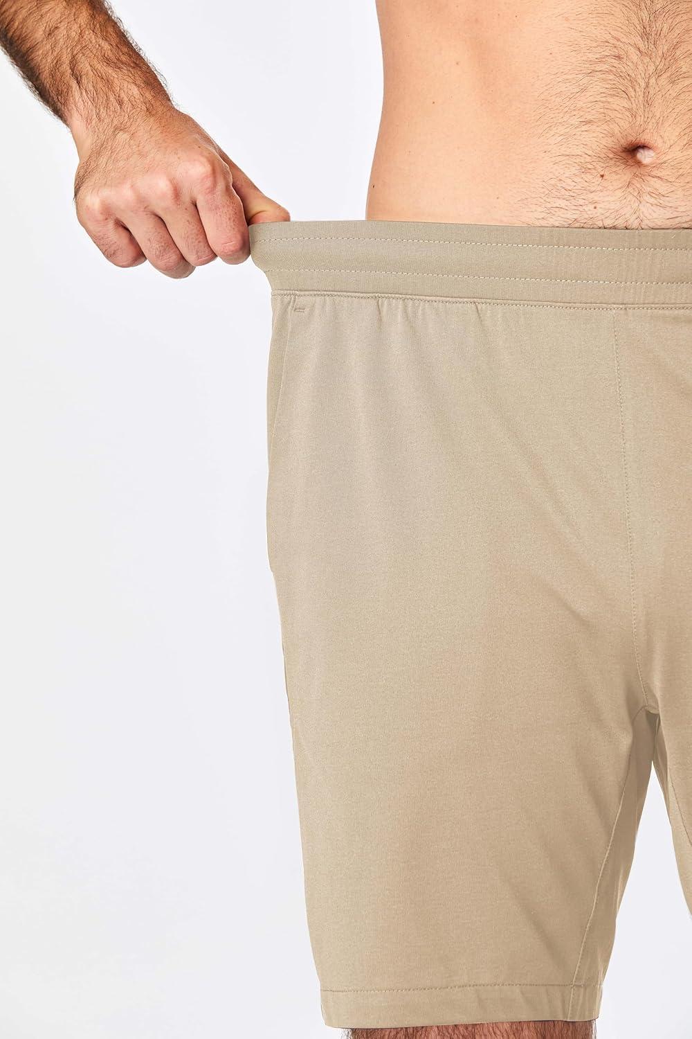 imageJMIERR Mens Running Shorts 7 Inch Lightweight Quick Dry Workout Summer Athletic Gym Shorts with Zipper PocketLight Khaki