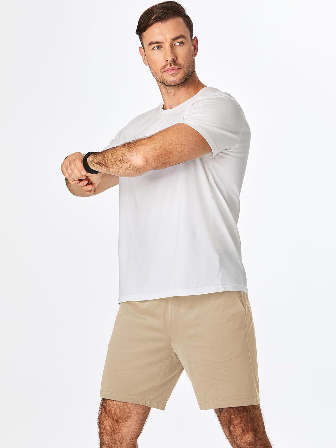 imageJMIERR Mens Running Shorts 7 Inch Lightweight Quick Dry Workout Summer Athletic Gym Shorts with Zipper PocketLight Khaki