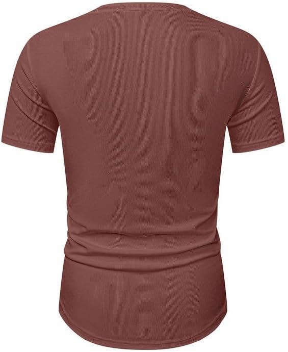 imageJMIERR Mens Short Sleeve T Shirt Summer Muscle Slim Fitted Crewneck Longline Tees Shirts for Gym WorkoutD Light Red