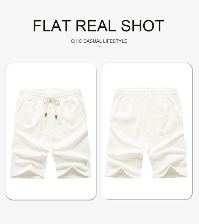 imageJMIERR Mens Shorts Linen Cotton 7quot Casual Elastic Waist Drawstring Lightweight Summer Beach Shorts with PocketsA2 White