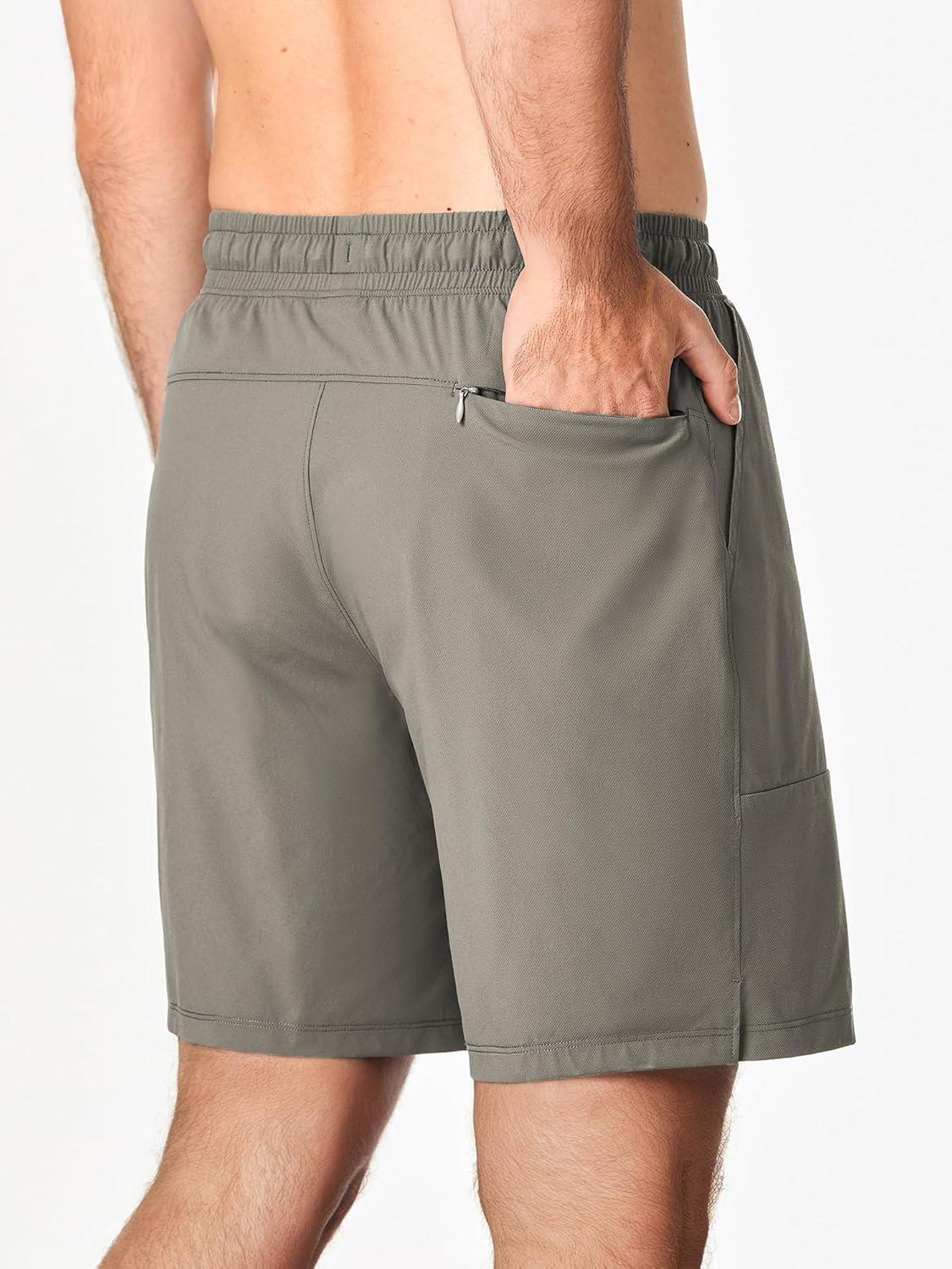 imageJMIERR Mens Shorts Running Athletic Shorts Waterproof Quick Dry 7quot Gym Workout Breathable Shorts0 Grey