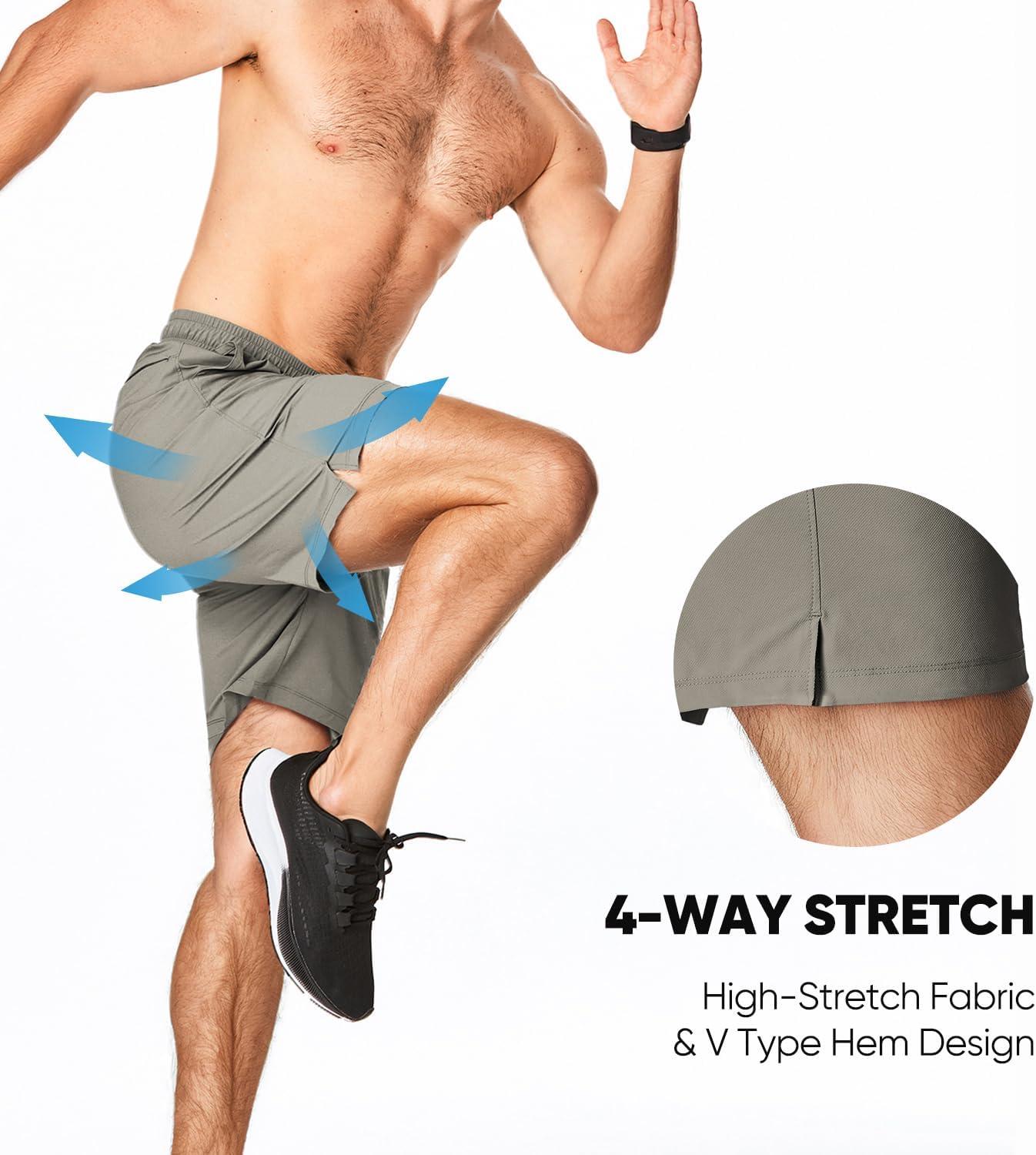 imageJMIERR Mens Shorts Running Athletic Shorts Waterproof Quick Dry 7quot Gym Workout Breathable Shorts0 Grey