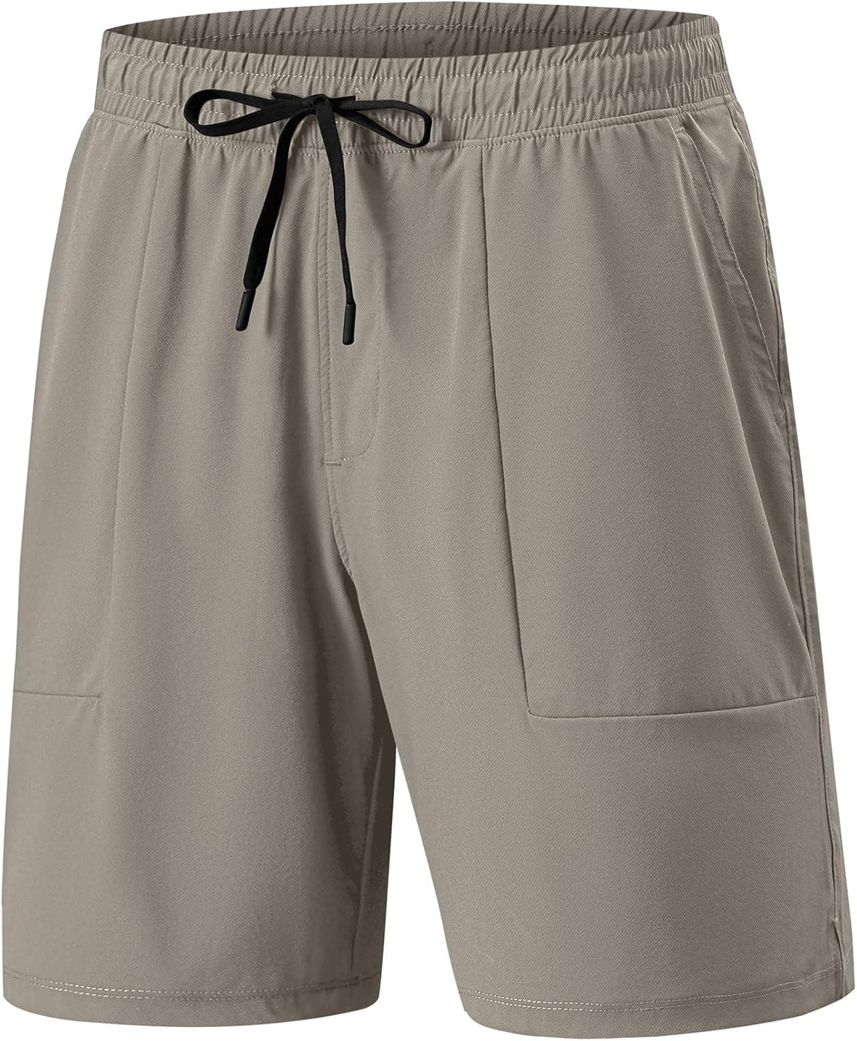 imageJMIERR Mens Shorts Running Athletic Shorts Waterproof Quick Dry 7quot Gym Workout Breathable Shorts0 Grey