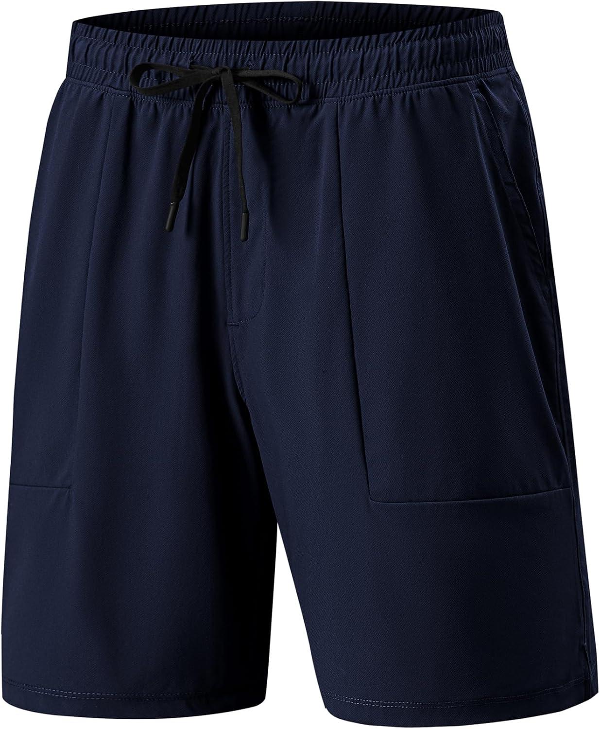 imageJMIERR Mens Shorts Running Athletic Shorts Waterproof Quick Dry 7quot Gym Workout Breathable ShortsA Blue