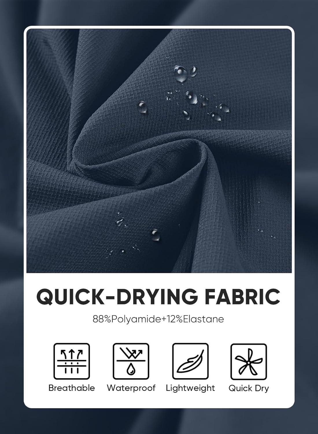 imageJMIERR Mens Shorts Running Athletic Shorts Waterproof Quick Dry 7quot Gym Workout Breathable ShortsB Light Blue