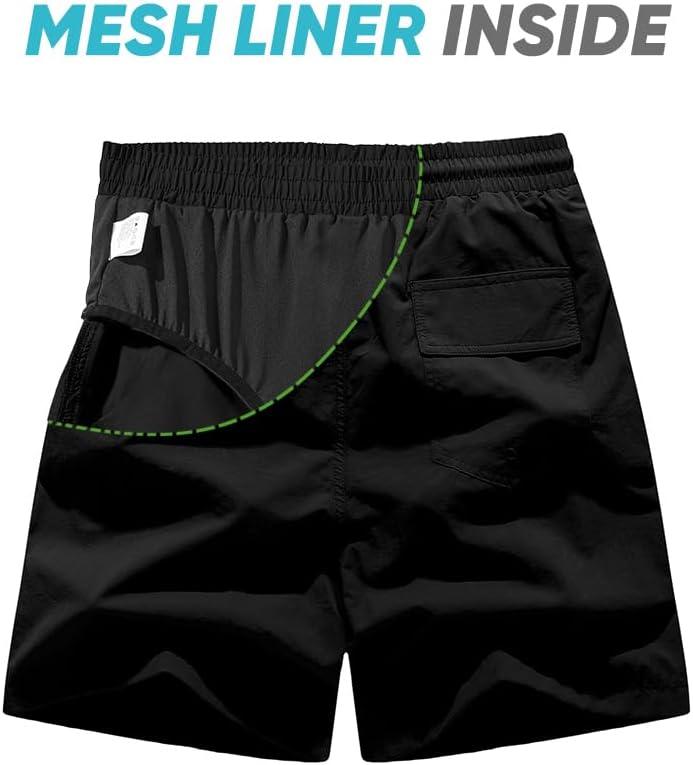 imageJMIERR Mens Swim Trunks with Mesh Lining Beach Swimming Shorts for Men Lightweight Swimwear Summer Sports ShortBlack