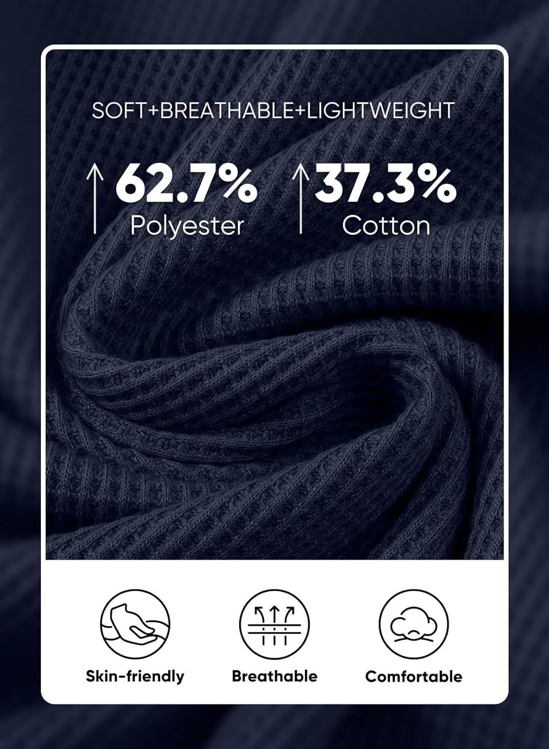 imageJMIERR Mens T Shirt Casual Solid Color Crewneck Stretch Short Sleeve Waffle Knit TeesSail Blue