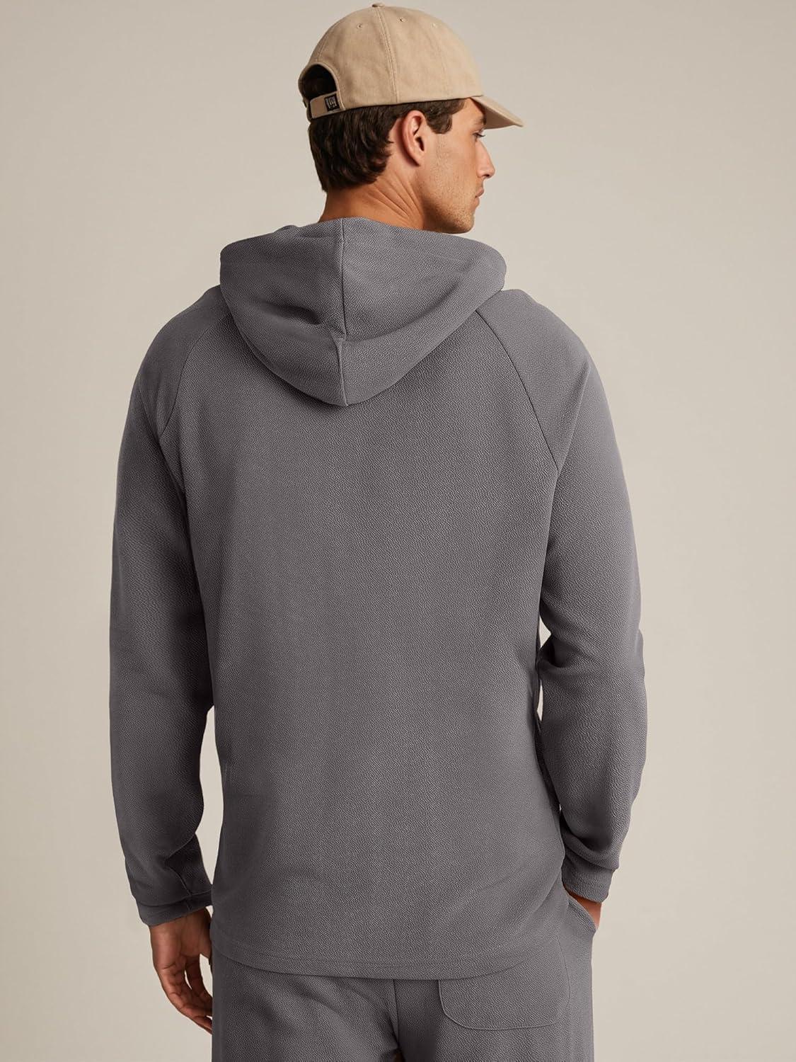 imageJMIERR Mens Textured Track Suits 2 Piece Set with Hoodie Sweatshirt and Sweatpants 2025 Casual Sweatsuit Set Airport OutfitsA Grey