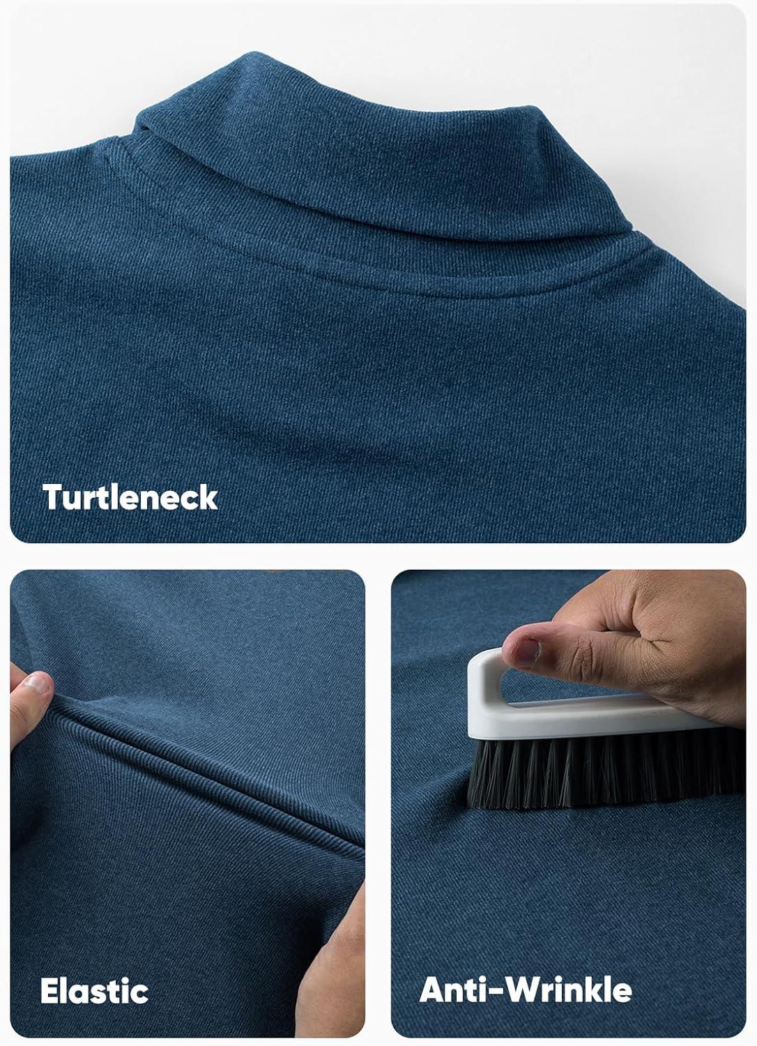 imageJMIERR Mens Thermal Mock Turtleneck Shirts Casual Long Sleeve Lightweight Pullover Sweaters Undershirt Slim Fit TopSail Blue