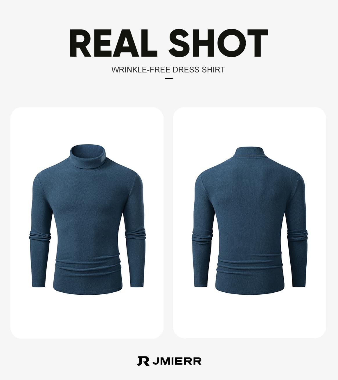 imageJMIERR Mens Thermal Mock Turtleneck Shirts Casual Long Sleeve Lightweight Pullover Sweaters Undershirt Slim Fit TopSail Blue