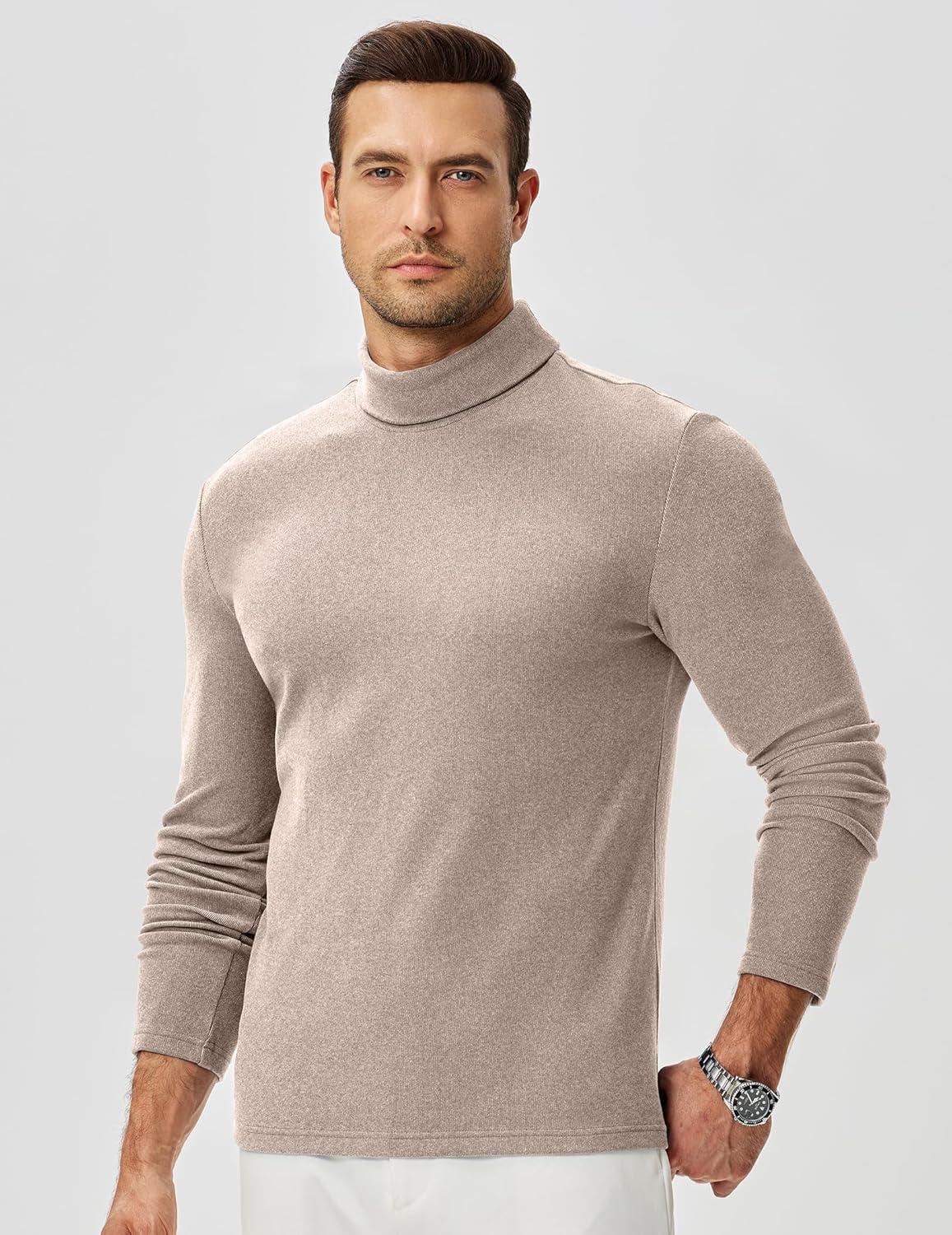imageJMIERR Mens Thermal Mock Turtleneck Shirts Casual Long Sleeve Lightweight Pullover Sweaters Undershirt Slim Fit TopSmoke Gray