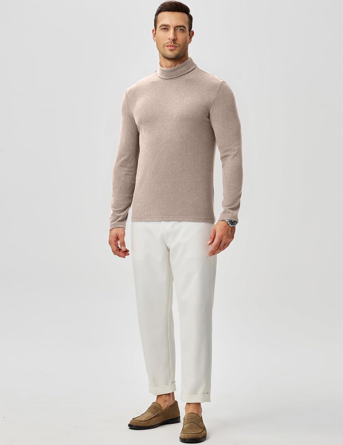 imageJMIERR Mens Thermal Mock Turtleneck Shirts Casual Long Sleeve Lightweight Pullover Sweaters Undershirt Slim Fit TopSmoke Gray