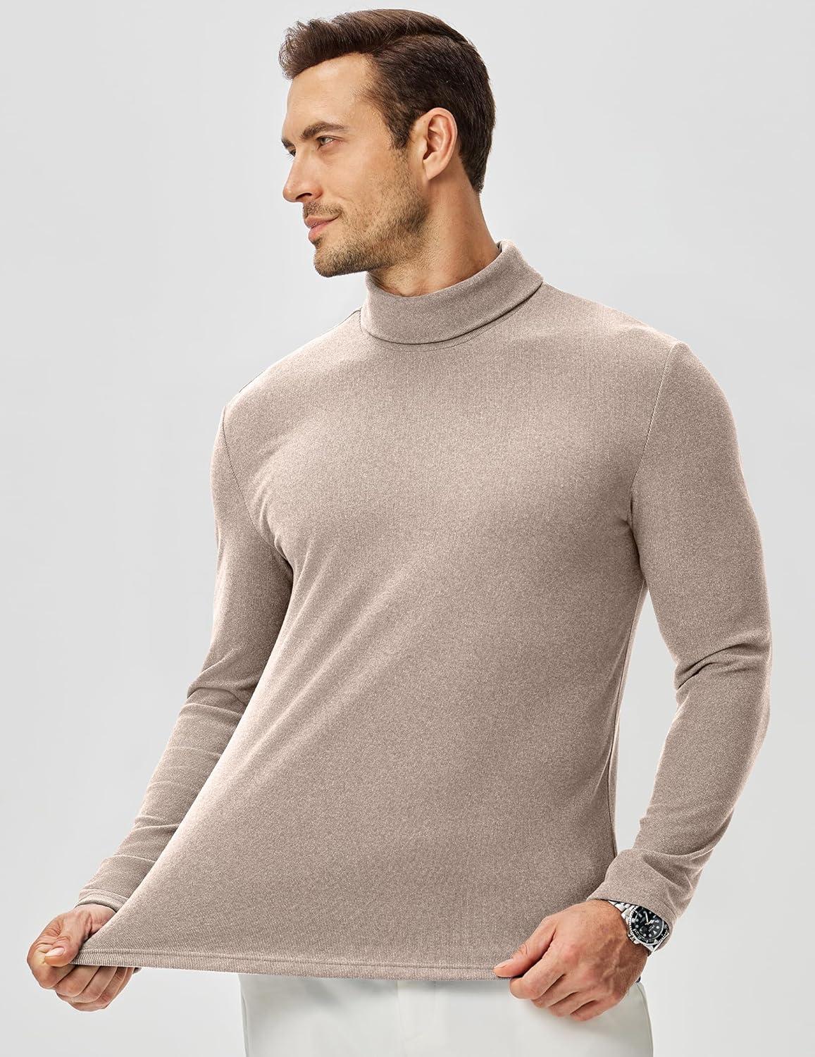 imageJMIERR Mens Thermal Mock Turtleneck Shirts Casual Long Sleeve Lightweight Pullover Sweaters Undershirt Slim Fit TopSmoke Gray