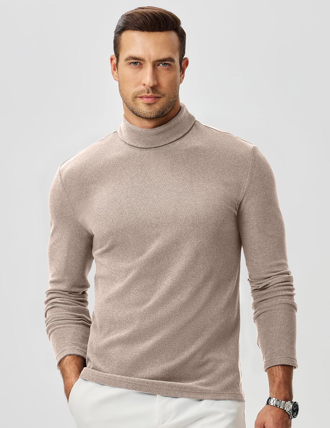 imageJMIERR Mens Thermal Mock Turtleneck Shirts Casual Long Sleeve Lightweight Pullover Sweaters Undershirt Slim Fit TopSmoke Gray