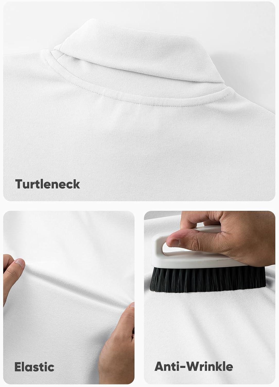 imageJMIERR Mens Thermal Mock Turtleneck Shirts Casual Long Sleeve Lightweight Pullover Sweaters Undershirt Slim Fit TopWhite