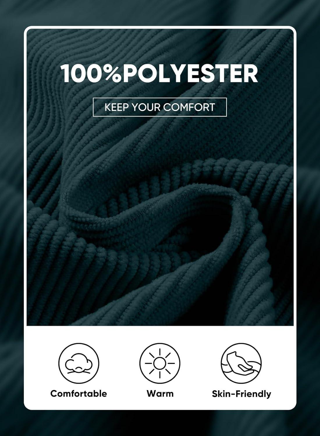 imageJMIERR Mens Warm Corduroy Sweatshirt Casual Stand Collar Quarter Fall Metal Button Pullover Sweaters Long Sleeve with PocketsT Dark Green