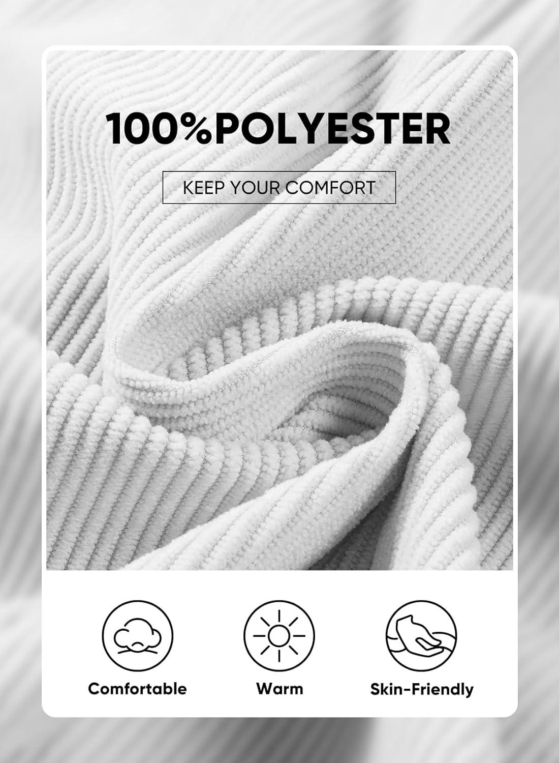 imageJMIERR Mens Warm Corduroy Sweatshirt Casual Stand Collar Quarter Fall Metal Button Pullover Sweaters Long Sleeve with PocketsT White