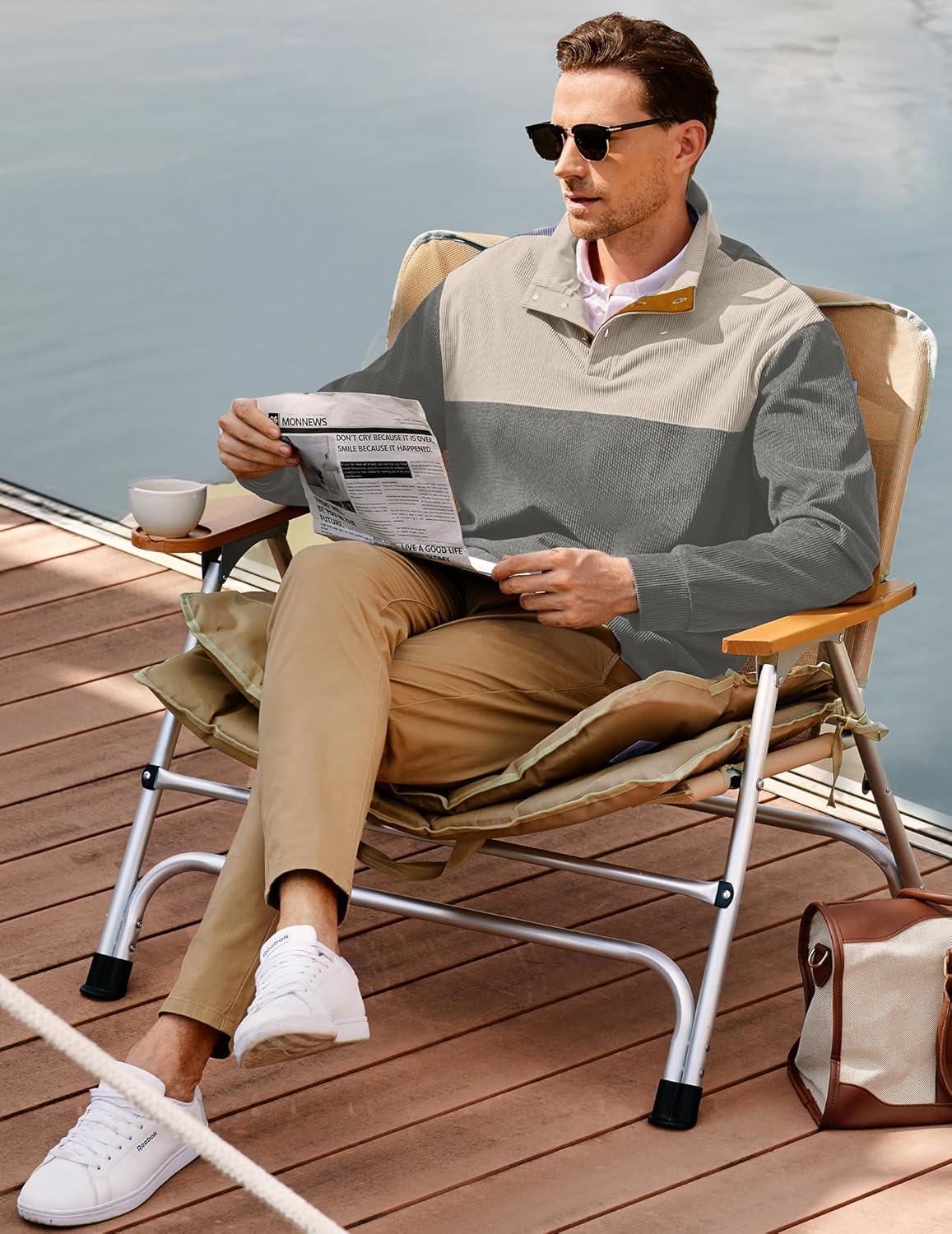 imageJMIERR Mens Warm Corduroy Sweatshirt Casual Stand Collar Quarter Fall Metal Button Pullover Sweaters Long Sleeve with PocketsZ Grey