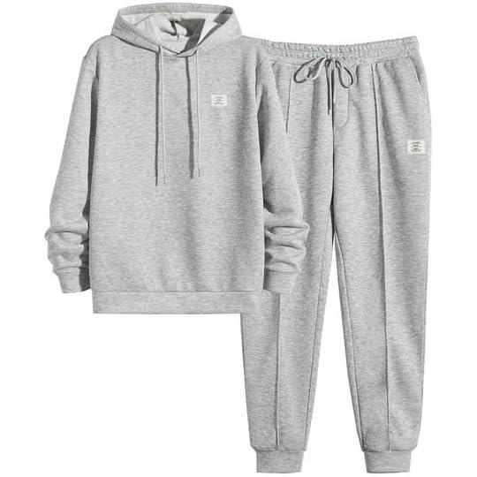 imageJMIERR Mens 2 Piece Outfits Hoodie Sweatshirt Tracksuit ampamp Joggers Sweatpants Sweatsuit SetA Grey